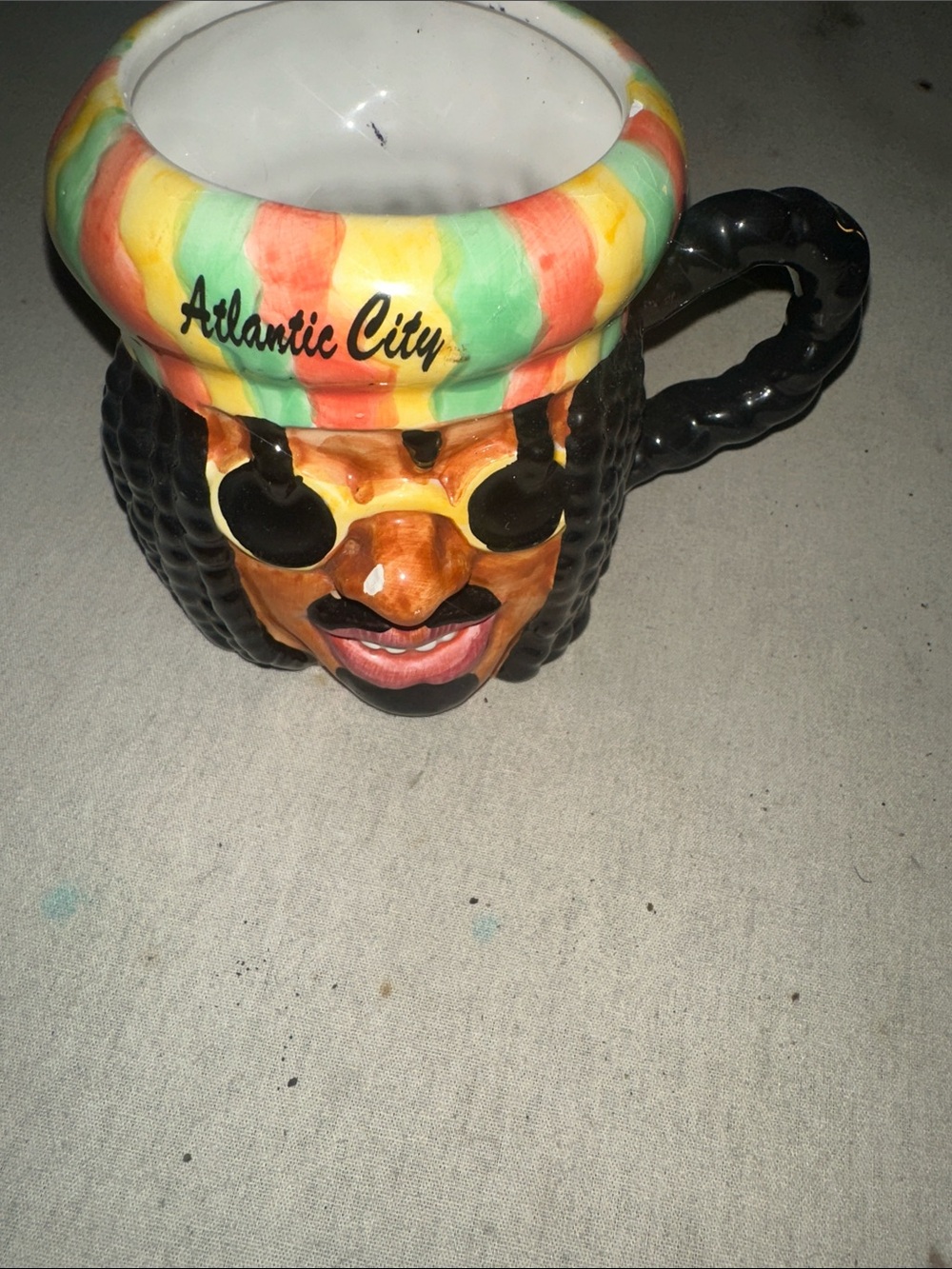 Vintage Collectible Multicolor Ceramic Novelty Face Mug